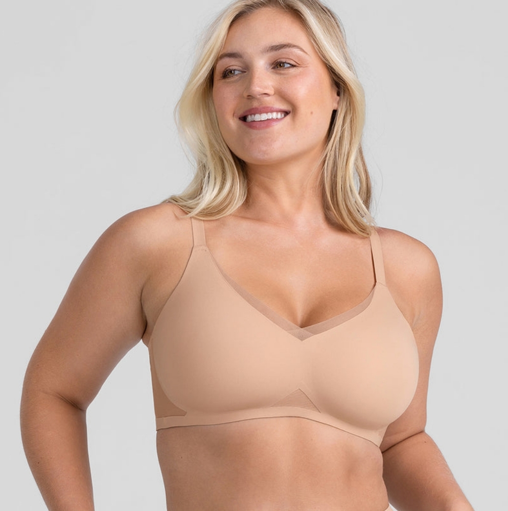 Honeylove Crossover Bra Underwire Free Adjustable Straps Beige Nude size 1X